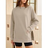 image:imageANRABESS Oversized Sweatshirt for Women Crewneck Fall Outfits  Long Sleeve Side Slit Pullover Tops Comfy Soft Fleece Loose Fit Sweatshirts with Pockets Casual Work Lounge Winter ClothesLight Khaki