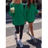 image:imageANRABESS Oversized Sweatshirt for Women Crewneck Fall Outfits  Long Sleeve Side Slit Pullover Tops Comfy Soft Fleece Loose Fit Sweatshirts with Pockets Casual Work Lounge Winter ClothesGreen