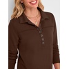 image:imageANRABESS Sweatshirt for Women Long Sleeve Polo Shirts  Grommet HalfPlacket Tunic Tops HighLow Curved Hem Pullover Dressy Business Casual Classic Vintage Fall OutfitsCoffee