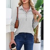image:imageANRABESS Sweatshirt for Women Long Sleeve Polo Shirts  Grommet HalfPlacket Tunic Tops HighLow Curved Hem Pullover Dressy Business Casual Classic Vintage Fall OutfitsGrey