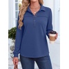 image:imageANRABESS Sweatshirt for Women Long Sleeve Polo Shirts  Grommet HalfPlacket Tunic Tops HighLow Curved Hem Pullover Dressy Business Casual Classic Vintage Fall OutfitsDeep Blue