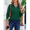 image:imageANRABESS Sweatshirt for Women Long Sleeve Polo Shirts  Grommet HalfPlacket Tunic Tops HighLow Curved Hem Pullover Dressy Business Casual Classic Vintage Fall OutfitsDeep Green