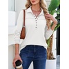 image:imageANRABESS Sweatshirt for Women Long Sleeve Polo Shirts  Grommet HalfPlacket Tunic Tops HighLow Curved Hem Pullover Dressy Business Casual Classic Vintage Fall OutfitsWhite