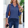 image:imageANRABESS Sweatshirt for Women Long Sleeve Polo Shirts  Grommet HalfPlacket Tunic Tops HighLow Curved Hem Pullover Dressy Business Casual Classic Vintage Fall OutfitsDeep Blue