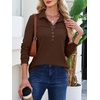 image:imageANRABESS Sweatshirt for Women Long Sleeve Polo Shirts  Grommet HalfPlacket Tunic Tops HighLow Curved Hem Pullover Dressy Business Casual Classic Vintage Fall OutfitsCoffee