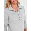image:imageANRABESS Sweatshirt for Women Long Sleeve Polo Shirts  Grommet HalfPlacket Tunic Tops HighLow Curved Hem Pullover Dressy Business Casual Classic Vintage Fall OutfitsGrey