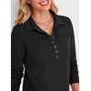 image:imageANRABESS Sweatshirt for Women Long Sleeve Polo Shirts  Grommet HalfPlacket Tunic Tops HighLow Curved Hem Pullover Dressy Business Casual Classic Vintage Fall OutfitsBlack