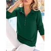 image:imageANRABESS Sweatshirt for Women Long Sleeve Polo Shirts  Grommet HalfPlacket Tunic Tops HighLow Curved Hem Pullover Dressy Business Casual Classic Vintage Fall OutfitsDeep Green