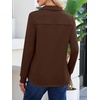 image:imageANRABESS Sweatshirt for Women Long Sleeve Polo Shirts  Grommet HalfPlacket Tunic Tops HighLow Curved Hem Pullover Dressy Business Casual Classic Vintage Fall OutfitsCoffee