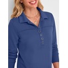 image:imageANRABESS Sweatshirt for Women Long Sleeve Polo Shirts  Grommet HalfPlacket Tunic Tops HighLow Curved Hem Pullover Dressy Business Casual Classic Vintage Fall OutfitsDeep Blue