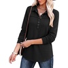 image:imageANRABESS Sweatshirt for Women Long Sleeve Polo Shirts  Grommet HalfPlacket Tunic Tops HighLow Curved Hem Pullover Dressy Business Casual Classic Vintage Fall OutfitsBlack