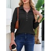 image:imageANRABESS Sweatshirt for Women Long Sleeve Polo Shirts  Grommet HalfPlacket Tunic Tops HighLow Curved Hem Pullover Dressy Business Casual Classic Vintage Fall OutfitsBlack