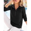 image:imageANRABESS Sweatshirt for Women Long Sleeve Polo Shirts  Grommet HalfPlacket Tunic Tops HighLow Curved Hem Pullover Dressy Business Casual Classic Vintage Fall OutfitsBlack