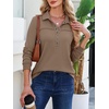 image:imageANRABESS Sweatshirt for Women Long Sleeve Polo Shirts  Grommet HalfPlacket Tunic Tops HighLow Curved Hem Pullover Dressy Business Casual Classic Vintage Fall OutfitsBeige Khaki