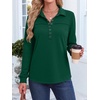 image:imageANRABESS Sweatshirt for Women Long Sleeve Polo Shirts  Grommet HalfPlacket Tunic Tops HighLow Curved Hem Pullover Dressy Business Casual Classic Vintage Fall OutfitsDeep Green