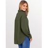 image:imageANRABESS Sweatshirt for Women Oversized Casual Long Sleeve Side Slit Button Lapel Polo Pullover Tunic Tops 2026 Fall OutfitsArmy Green