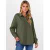 image:imageANRABESS Sweatshirt for Women Oversized Casual Long Sleeve Side Slit Button Lapel Polo Pullover Tunic Tops 2026 Fall OutfitsArmy Green