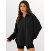image:imageANRABESS Sweatshirt for Women Oversized Casual Long Sleeve Side Slit Button Lapel Polo Pullover Tunic Tops 2026 Fall OutfitsBlack