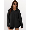 image:imageANRABESS Sweatshirt for Women Oversized Casual Long Sleeve Side Slit Button Lapel Polo Pullover Tunic Tops 2026 Fall OutfitsBlack