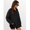 image:imageANRABESS Sweatshirt for Women Oversized Casual Long Sleeve Side Slit Button Lapel Polo Pullover Tunic Tops 2026 Fall OutfitsBlack