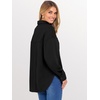 image:imageANRABESS Sweatshirt for Women Oversized Casual Long Sleeve Side Slit Button Lapel Polo Pullover Tunic Tops 2026 Fall OutfitsBlack