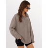image:imageANRABESS Sweatshirt for Women Oversized Casual Long Sleeve Side Slit Button Lapel Polo Pullover Tunic Tops 2026 Fall OutfitsDark Khaki