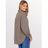 image:imageANRABESS Sweatshirt for Women Oversized Casual Long Sleeve Side Slit Button Lapel Polo Pullover Tunic Tops 2026 Fall OutfitsDark Khaki