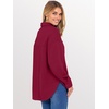image:imageANRABESS Sweatshirt for Women Oversized Casual Long Sleeve Side Slit Button Lapel Polo Pullover Tunic Tops 2026 Fall OutfitsDark Red
