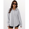 image:imageANRABESS Sweatshirt for Women Oversized Casual Long Sleeve Side Slit Button Lapel Polo Pullover Tunic Tops 2026 Fall OutfitsGrey