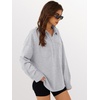 image:imageANRABESS Sweatshirt for Women Oversized Casual Long Sleeve Side Slit Button Lapel Polo Pullover Tunic Tops 2026 Fall OutfitsGrey