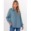 image:imageANRABESS Sweatshirt for Women Oversized Casual Long Sleeve Side Slit Button Lapel Polo Pullover Tunic Tops 2026 Fall OutfitsLight Blue