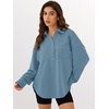 image:imageANRABESS Sweatshirt for Women Oversized Casual Long Sleeve Side Slit Button Lapel Polo Pullover Tunic Tops 2026 Fall OutfitsLight Blue