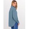 image:imageANRABESS Sweatshirt for Women Oversized Casual Long Sleeve Side Slit Button Lapel Polo Pullover Tunic Tops 2026 Fall OutfitsLight Blue