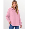 image:imageANRABESS Sweatshirt for Women Oversized Casual Long Sleeve Side Slit Button Lapel Polo Pullover Tunic Tops 2026 Fall OutfitsPink