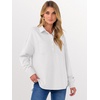 image:imageANRABESS Sweatshirt for Women Oversized Casual Long Sleeve Side Slit Button Lapel Polo Pullover Tunic Tops 2026 Fall OutfitsWhite