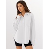 image:imageANRABESS Sweatshirt for Women Oversized Casual Long Sleeve Side Slit Button Lapel Polo Pullover Tunic Tops 2026 Fall OutfitsWhite