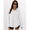image:imageANRABESS Sweatshirt for Women Oversized Casual Long Sleeve Side Slit Button Lapel Polo Pullover Tunic Tops 2026 Fall OutfitsWhite