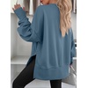 image:imageANRABESS Sweatshirts for Women Oversized V Neck Fleece Outfits  Thumbhole Long Sleeve amp Side Slits Soft Cozy Warm Pullover Tops Casual Going Out Daily Wear Winter Fall Fashion OutfitsGrey Blue
