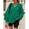 image:imageANRABESS Sweatshirts for Women Oversized V Neck Fleece Outfits  Thumbhole Long Sleeve amp Side Slits Soft Cozy Warm Pullover Tops Casual Going Out Daily Wear Winter Fall Fashion OutfitsGreen