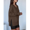 image:imageANRABESS Sweatshirts for Women Oversized V Neck Fleece Outfits  Thumbhole Long Sleeve amp Side Slits Soft Cozy Warm Pullover Tops Casual Going Out Daily Wear Winter Fall Fashion OutfitsCoffee