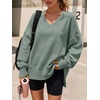 image:imageANRABESS Sweatshirts for Women Oversized V Neck Fleece Outfits  Thumbhole Long Sleeve amp Side Slits Soft Cozy Warm Pullover Tops Casual Going Out Daily Wear Winter Fall Fashion OutfitsSage Green