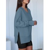 image:imageANRABESS Sweatshirts for Women Oversized V Neck Fleece Outfits  Thumbhole Long Sleeve amp Side Slits Soft Cozy Warm Pullover Tops Casual Going Out Daily Wear Winter Fall Fashion OutfitsGrey Blue