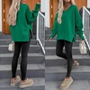 image:imageANRABESS Sweatshirts for Women Oversized V Neck Fleece Outfits  Thumbhole Long Sleeve amp Side Slits Soft Cozy Warm Pullover Tops Casual Going Out Daily Wear Winter Fall Fashion OutfitsGreen