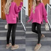 image:imageANRABESS Sweatshirts for Women Oversized V Neck Fleece Outfits  Thumbhole Long Sleeve amp Side Slits Soft Cozy Warm Pullover Tops Casual Going Out Daily Wear Winter Fall Fashion OutfitsHot Pink