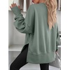 image:imageANRABESS Sweatshirts for Women Oversized V Neck Fleece Outfits  Thumbhole Long Sleeve amp Side Slits Soft Cozy Warm Pullover Tops Casual Going Out Daily Wear Winter Fall Fashion OutfitsSage Green