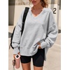 image:imageANRABESS Sweatshirts for Women Oversized V Neck Fleece Outfits  Thumbhole Long Sleeve amp Side Slits Soft Cozy Warm Pullover Tops Casual Going Out Daily Wear Winter Fall Fashion OutfitsGrey