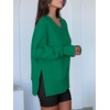 image:imageANRABESS Sweatshirts for Women Oversized V Neck Fleece Outfits  Thumbhole Long Sleeve amp Side Slits Soft Cozy Warm Pullover Tops Casual Going Out Daily Wear Winter Fall Fashion OutfitsGreen