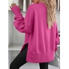 image:imageANRABESS Sweatshirts for Women Oversized V Neck Fleece Outfits  Thumbhole Long Sleeve amp Side Slits Soft Cozy Warm Pullover Tops Casual Going Out Daily Wear Winter Fall Fashion OutfitsHot Pink