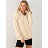 image:imageANRABESS Waffle Knit Sweatshirt for Women Henley Shirts  Lightweight Comfy Long Sleeve Stand Collar Half Button Pullover Tops Casual Daily Wear amp Work Fall Spring OutfitsAlmond
