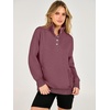 image:imageANRABESS Waffle Knit Sweatshirt for Women Henley Shirts  Lightweight Comfy Long Sleeve Stand Collar Half Button Pullover Tops Casual Daily Wear amp Work Fall Spring OutfitsMauve